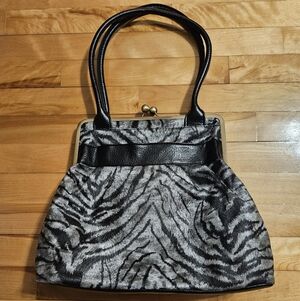 Coin Purse-Style Handbag Kisslock Purse Zebra Print